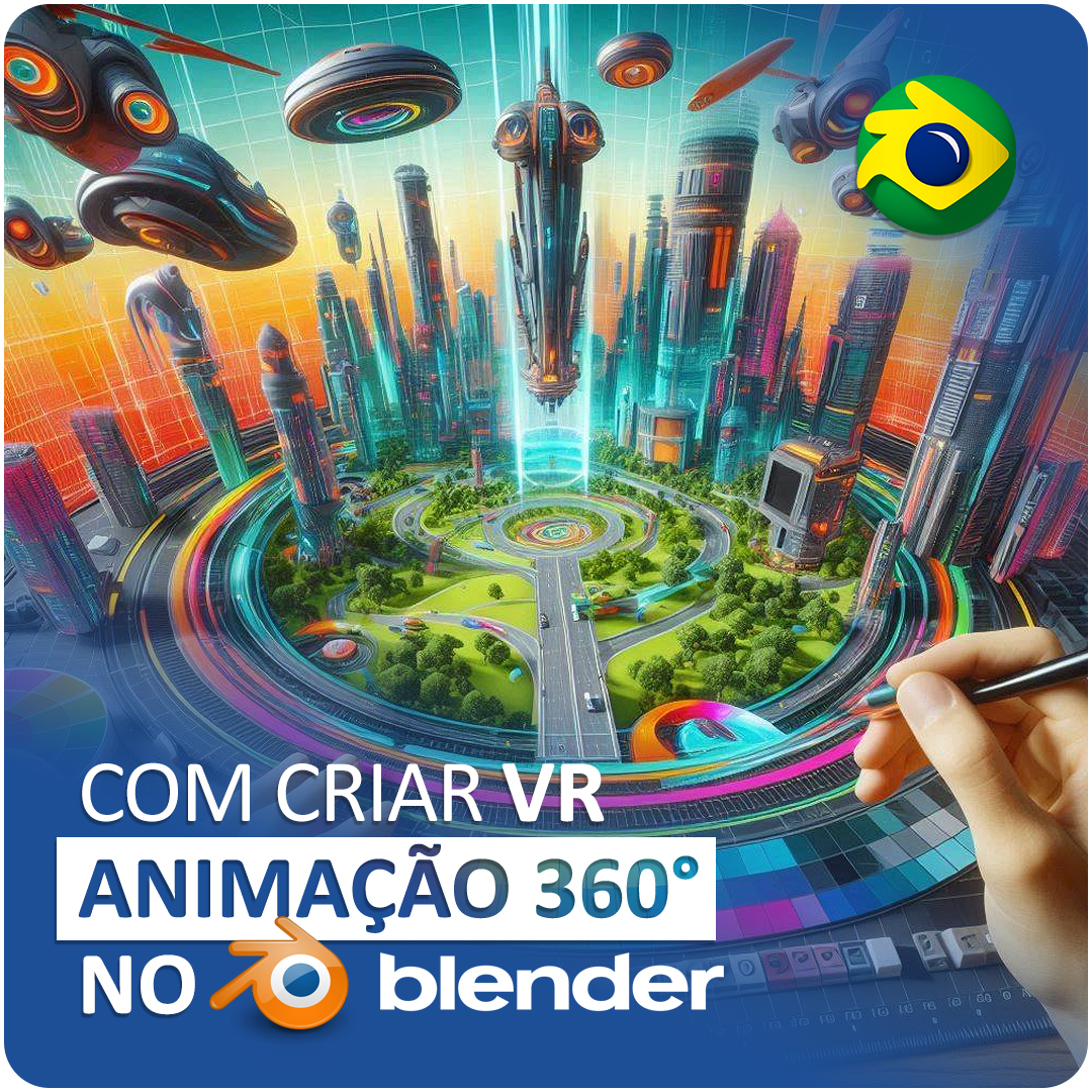 Como criar Animação 360° graus no Blender - Projetos 3D imersivos e realistas